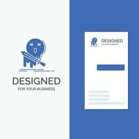 Business Logo for Death. frag. game. kill. sword. Vertical Blue Business .Visiting Card template. vector