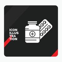 Red and Black Creative presentation Background for medicine. Pill. capsule. drugs. tablet Glyph Icon vector