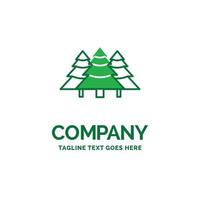 forest. camping. jungle. tree. pines Flat Business Logo template. Creative Green Brand Name Design. vector