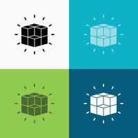 box. labyrinth. puzzle. solution. cube Icon Over Various Background. glyph style design. designed for web and app. Eps 10 vector illustration