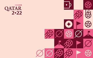 Football Doha Qatar 2022 Creative Geometric Background Template. Soccer Web Banner Background vector