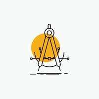 Precision. accure. geometry. compass. measurement Line Icon vector