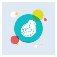 bebé. el embarazo. embarazada. obstetricia. feto blanco glifo icono colorido círculo fondo vector