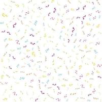 Colorful Confetti. Vector Festive Illustration of Falling Shiny Confetti Isolated on Transparent White Background. Holiday Decorative Tinsel Element for Design