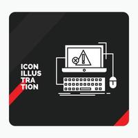 Red and Black Creative presentation Background for Computer. crash. error. failure. system Glyph Icon vector