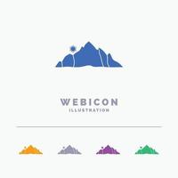 hill. landscape. nature. mountain. scene 5 Color Glyph Web Icon Template isolated on white. Vector illustration