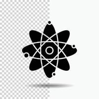 atom. nuclear. molecule. chemistry. science Glyph Icon on Transparent Background. Black Icon vector