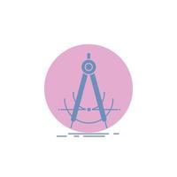 Precision. accure. geometry. compass. measurement Glyph Icon. vector