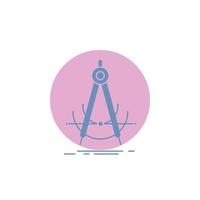 Precision. accure. geometry. compass. measurement Glyph Icon. vector