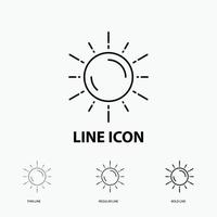 sun. space. planet. astronomy. weather Icon in Thin. Regular and Bold Line Style. Vector illustration