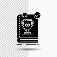 554. Book. dominion. leader. rule. rules Glyph Icon on Transparent Background. Black Icon vector