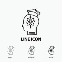 capability. head. human. knowledge. skill Icon in Thin. Regular and Bold Line Style. Vector illustration