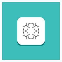 Round Button for help. lifebuoy. lifesaver. save. support Line icon Turquoise Background vector