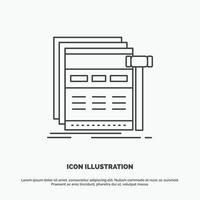 Internet. page. web. webpage. wireframe Icon. Line vector gray symbol for UI and UX. website or mobile application