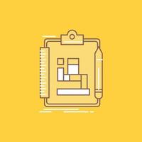 algoritmo. proceso. esquema. trabajar. icono lleno de línea plana de flujo de trabajo. hermoso botón de logotipo sobre fondo amarillo para ui y ux. sitio web o aplicación móvil vector