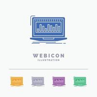 Data. financial. index. monitoring. stock 5 Color Glyph Web Icon Template isolated on white. Vector illustration