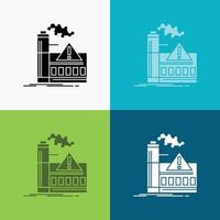 pollution. Factory. Air. Alert. industry Icon Over Various Background. glyph style design. designed for web and app. Eps 10 vector illustration