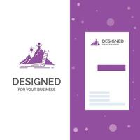 Business Logo for Success. personal. development. Leader. career. Vertical Purple Business .Visiting Card template. Creative background vector illustration