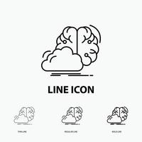 brainstorming. creative. idea. innovation. inspiration Icon in Thin. Regular and Bold Line Style. Vector illustration