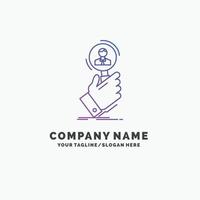 recruitment. search. find. human resource. people Purple Business Logo Template. Place for Tagline vector