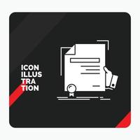 Red and Black Creative presentation Background for certificate. degree. education. award. agreement Glyph Icon vector