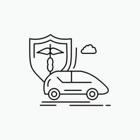 coche. mano. seguro. transporte. icono de línea de seguridad. ilustración vectorial aislada vector