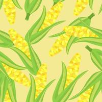 Corn plants seamless pattern. Corn cobs endless wallpaper. vector