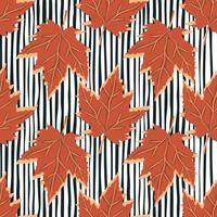 Abstract oak leaves seamless pattern. Maple foliage backdrop. vector