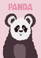 Cute portrait of panda. Funny kids animal print. vector