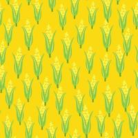 Corn plants seamless pattern. Corn cobs endless wallpaper. vector