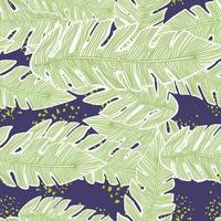 Graphic tropical pattern, palm leaves seamless floral background. vector