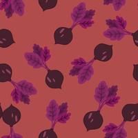 Hand drawn beet seamless pattern. Doodle beetroot wallpaper. vector