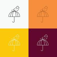 Umbrella. camping. rain. safety. weather Icon Over Various Background. Line style design. designed for web and app. Eps 10 vector illustration