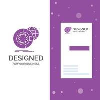 Business Logo for data. big data. analysis. globe. services. Vertical Purple Business .Visiting Card template. Creative background vector illustration