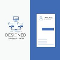 Business Logo for database. distributed. connection. network. computer. Vertical Blue Business .Visiting Card template. vector