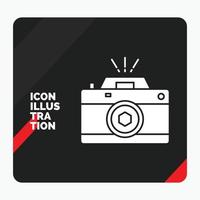 Red and Black Creative presentation Background for Camera. photography. capture. photo. aperture Glyph Icon vector