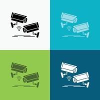 CCTV. Camera. Security. Surveillance. Technology Icon Over Various Background. glyph style design. designed for web and app. Eps 10 vector illustration