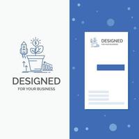 Business Logo for Finance. financial. growth. money. profit. Vertical Blue Business .Visiting Card template vector