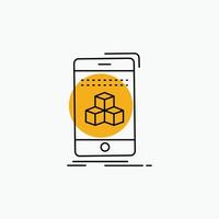 box. 3d. cube. smartphone. product Line Icon vector