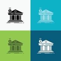 Architecture. bank. banking. building. federal Icon Over Various Background. glyph style design. designed for web and app. Eps 10 vector illustration