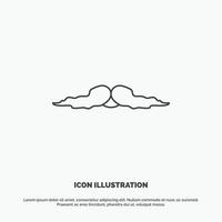 bigote. inconformista. movimiento masculino. icono de los hombres. símbolo gris vectorial de línea para ui y ux. sitio web o aplicación móvil vector