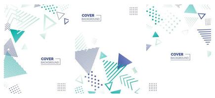 Covers templates set with bauhaus. memphis and hipster style graphic geometric elements. Applicable for placards. brochures. posters. covers and banners. Vector illustrations