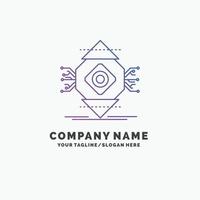 ubicomp. Computing. Ubiquitous. Computer. Concept Purple Business Logo Template. Place for Tagline vector