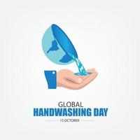 Vector illustration Global Handwashing Day. Simple and elegant design