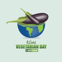 ilustración vectorial del día mundial vegetariano. diseño simple y elegante vector