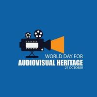 Vector Illustration of World Audiovisual Heritage Day. Simple and elegant design