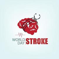 Vector Illustration of World Stroke Day. Human brain concept. Simple and elegant design