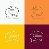 Bubble. chat. communication. speech. talk Icon Over Various Background. Line style design. designed for web and app. Eps 10 vector illustration