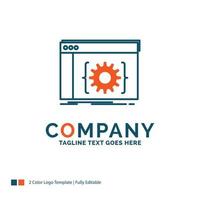 Api. app. coding. developer. software Logo Design. Blue and Orange Brand Name Design. Place for Tagline. Business Logo template. vector