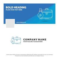 Blue Business Logo Template for briefcase. business. case. open. portfolio. Facebook Timeline Banner Design. vector web banner background illustration